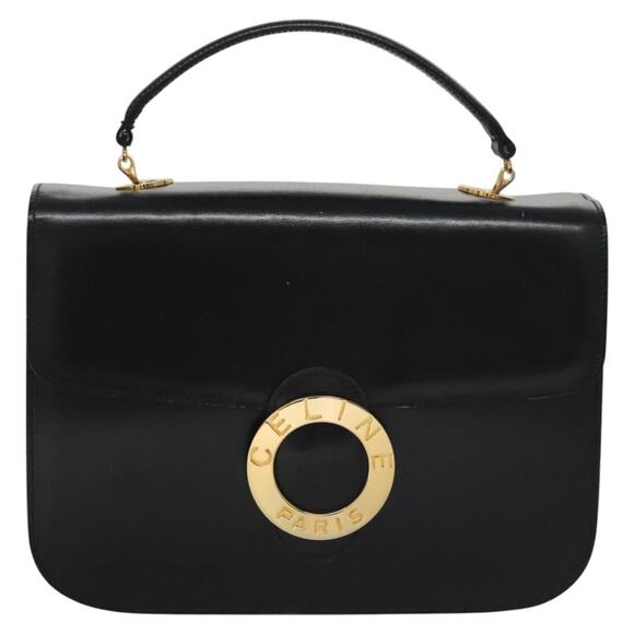 CELINE Hand Bag Leather Black Gold - Picture 2 of 13